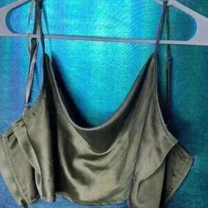 Silk Green Crop Top